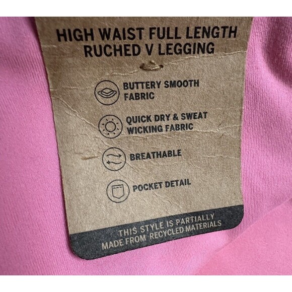 Victoria's Secret Pink Active High Waist Full Length  Ruched V Legging small NEW - Picture 6 of 6